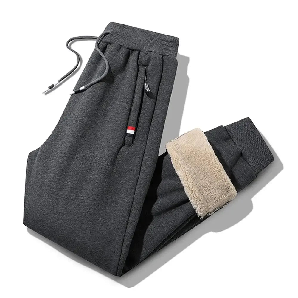 Pantalon Jogging Homme Polaire Chaud – Cordon Taille Élastique Hiver Confort