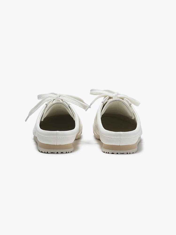 Mules Sneaker Femme – Talon Intérieur 5cm Bout Fermé Blanc Été