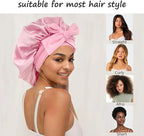 New Satin Solid Sleeping Hat With Stretchy Tie Band Elastic For Women