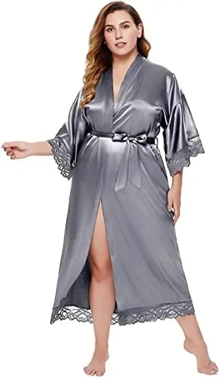 Robe de chambre femme satinée – Kimono de mariage