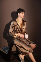 Peignoir Homme Soie de Glace — Imprimé, Léger & Confortable