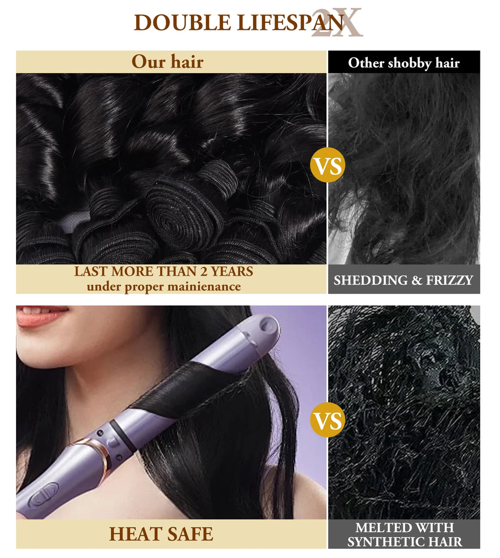 30 40 Inch Loose Wave Bundles 3 4 5Pcs Raw Virgin Unprocessed Human Hair Brazilian Loose Deep Wave Human Hair Bundles Extensions