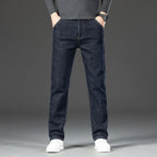 2026 Winter Fleece Thick Warm Men Jeans Slim Skinny Stretch Straight Classic Version of  Denim Plush Pants Male Brand Clothing