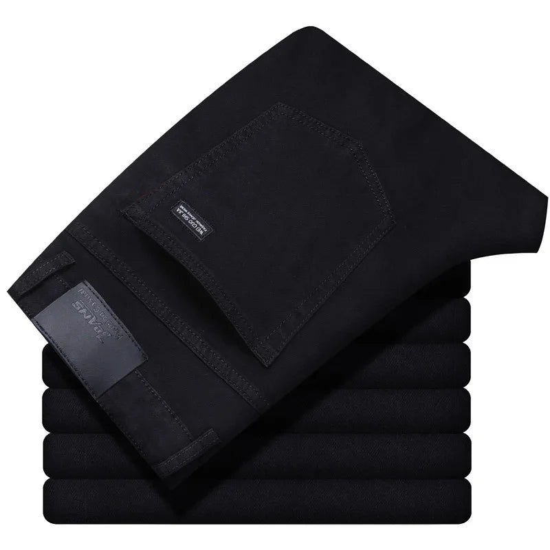 Men Classic Advanced Fashion Brand Jeans Jean Homme Man Soft Stretch Black Biker Masculino Denim Trousers Mens Pants Overalls