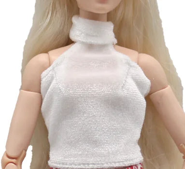 New 30cm 1/6 Doll jeans shorts velvet velvet halterneck vest set Daily Wear Clothes for Barbies doll Accessories