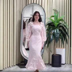 Women Full Dress Abaya Party Dresses Muslim Vestidos Kaftan Flower