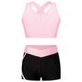 Children's Clothing Girls Ballet Dance Suits Crop Top + Shorts Sports Sets for Running Gym Workout Outfit 8 10 14 16 Kids Sets