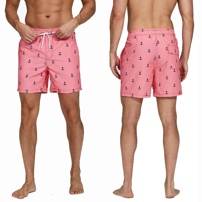 ESCATCH Fast Dry Men's Board Shorts Vertical Stripe New Arrival 2026 Summer Beach Surfing Breathable Mesh Liner Plus Size Shorts