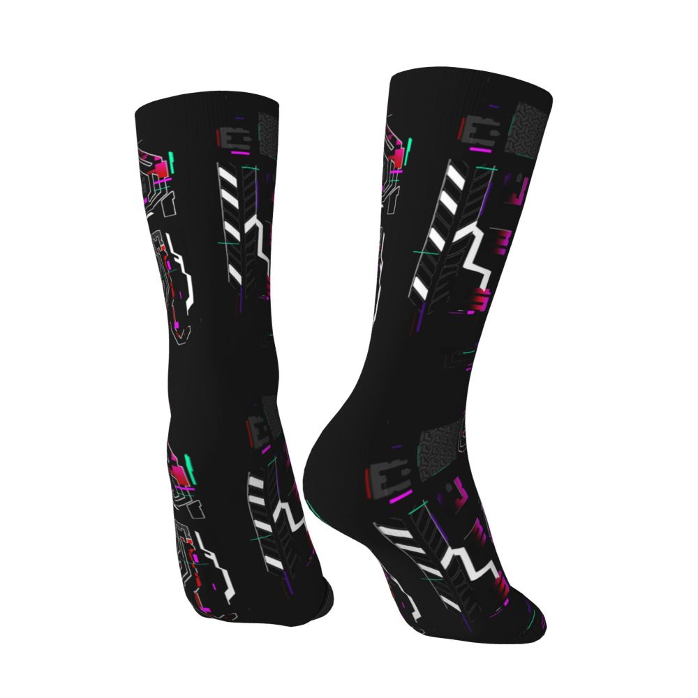 Techwear Men's Crew Socks Unisex Fun Japanese Future Tech Street Wear Style Spring Summer Autumn Winter Dress Socks