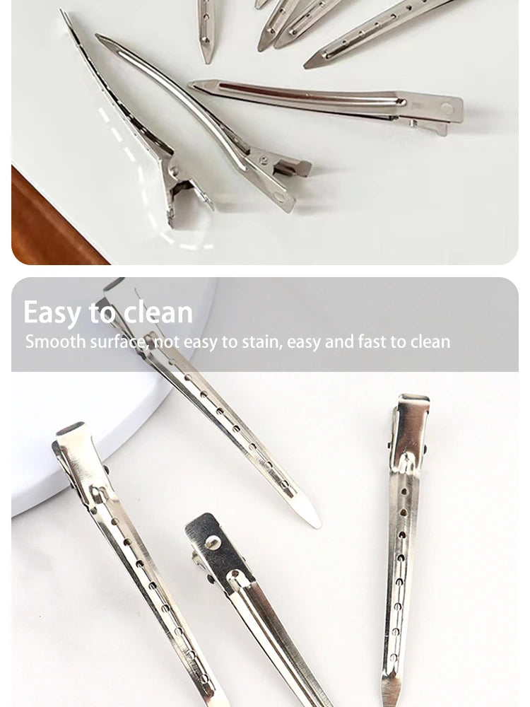Hair Salon Hair Clips Metal Duckbill Crocodile Curling Hair Styling Clips Barber Shop Hair Positioning Clips Women Hair Clips