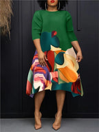 Casual Long Sleeve Woman Dress Office Lady Spring Summer Fashion