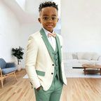 Boys Suits Jacket Vest Pants 3 Piece Set Formal Wedding Tuxedo Fashion Clothes for Kids Notched Lapel Blazer Child Clothes