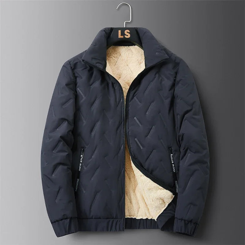 Parka Homme Laine d’Agneau – Imperméable Légère Col Montant Hiver