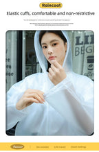 Unisex Adult EVA Waterproof Long Raincoat Hooded Drawstring Design Portable Outdoor Travel Fishing Camping Windproof Rain Wear