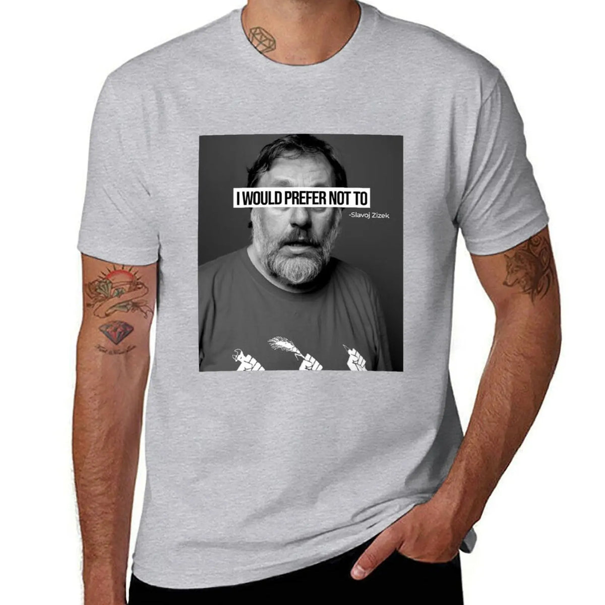 T-shirt Slavoj Žižek « I Would Prefer Not To » – Streetwear graphique