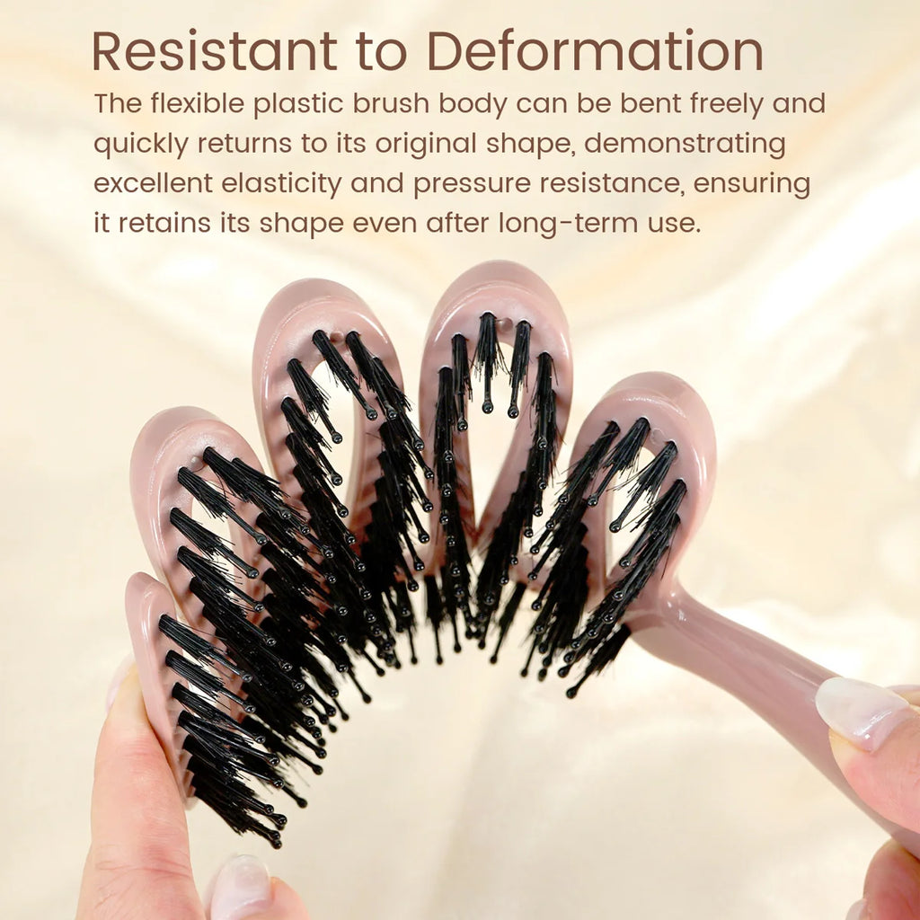 Vent Hair Brush with Black Bristles Scalp Massage Detangling Hair Styling Tool for Curly Straight Hair Men Women Daily Use