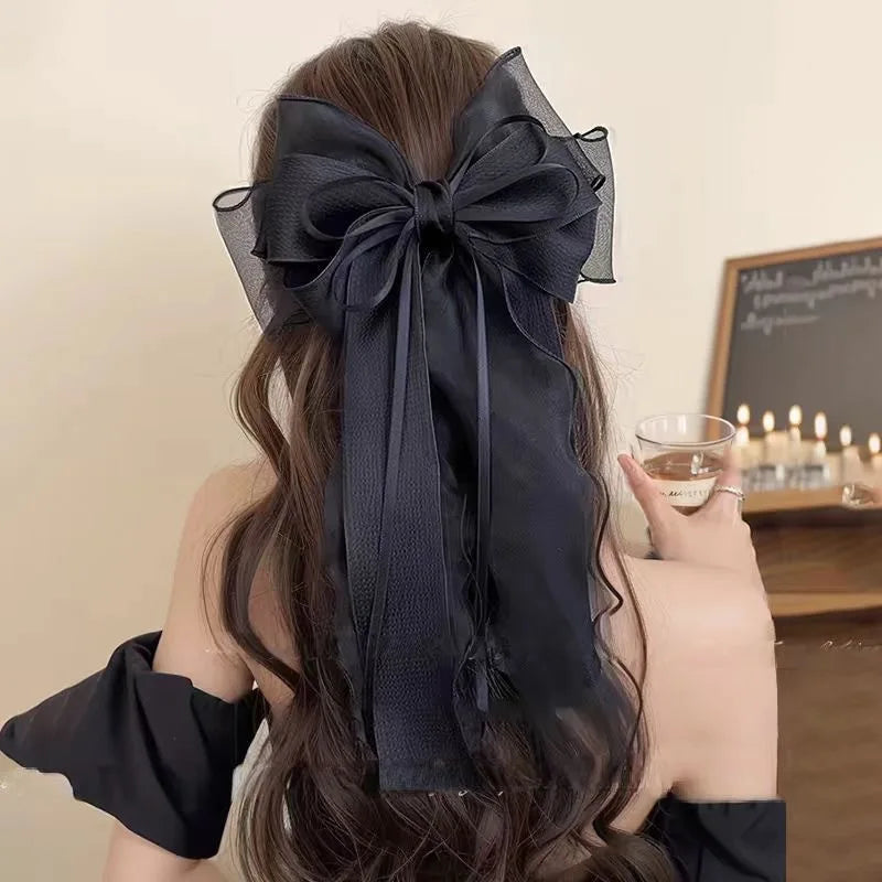 1/6 Pcs Women's Hair Clip Bow Elegant Sweet Cute Kawaii Hairpins Fashionable Trendy Versatile Lace Lolita Hair Accessories Girls