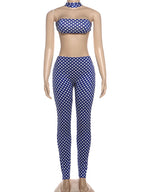 Weird Puss Hottie Polka Dot 2-Piece Set Women Halter Chest Wrapped