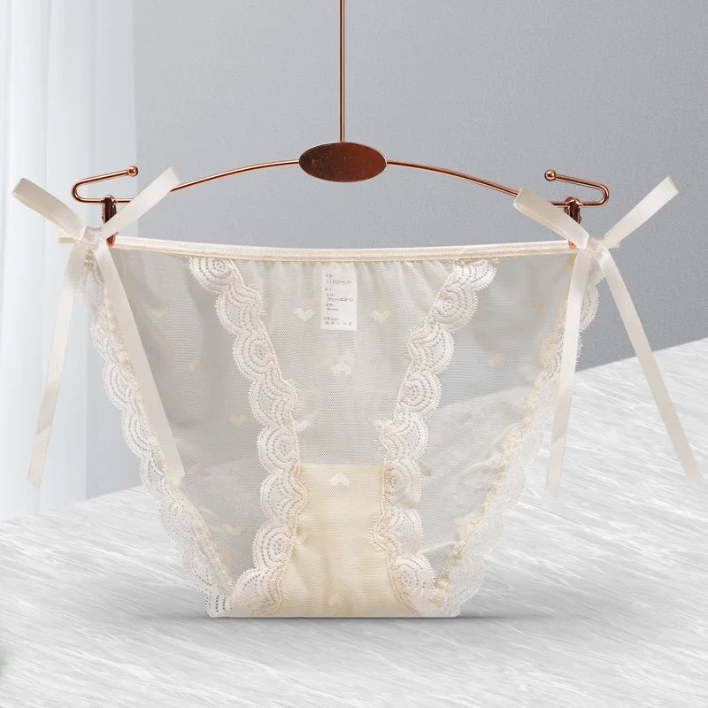 Women's Underwear, Pure Cotton, Antibacterial, Sexy, Breathable, Summer Lace, Japanese Style, Ice Silk Briefs for Girls