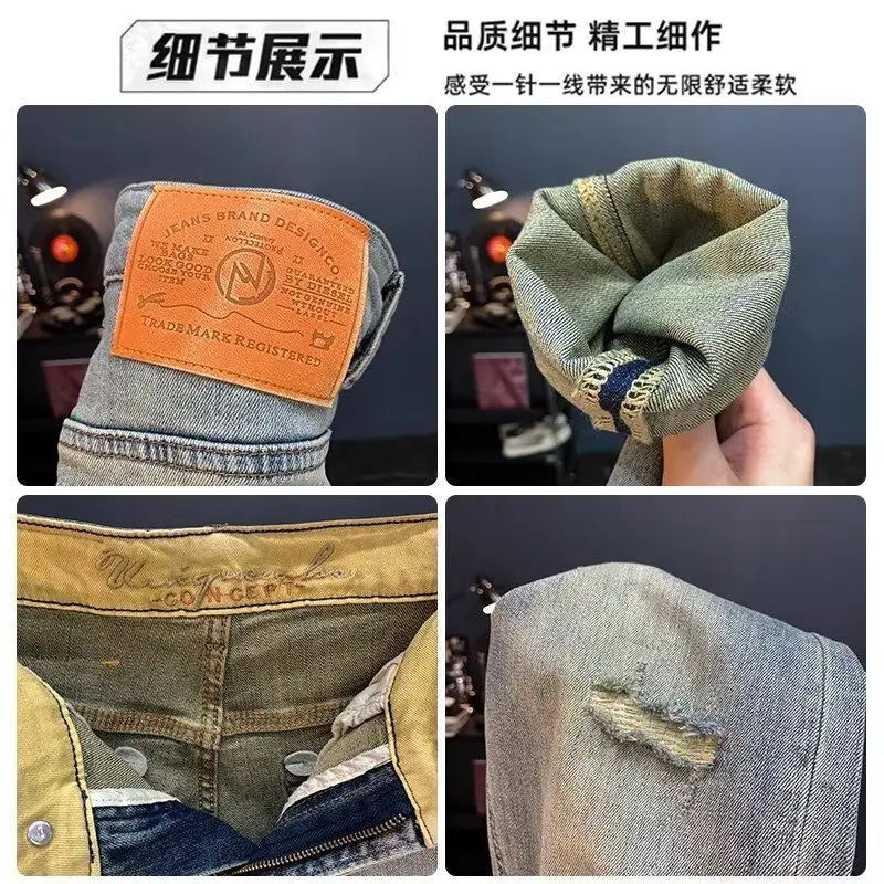 Jean déchiré homme Y2K – Coupe slim délavée