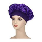Newly Satin Night Hair Cap Women's Solid Sleeping Hat Sleep Care