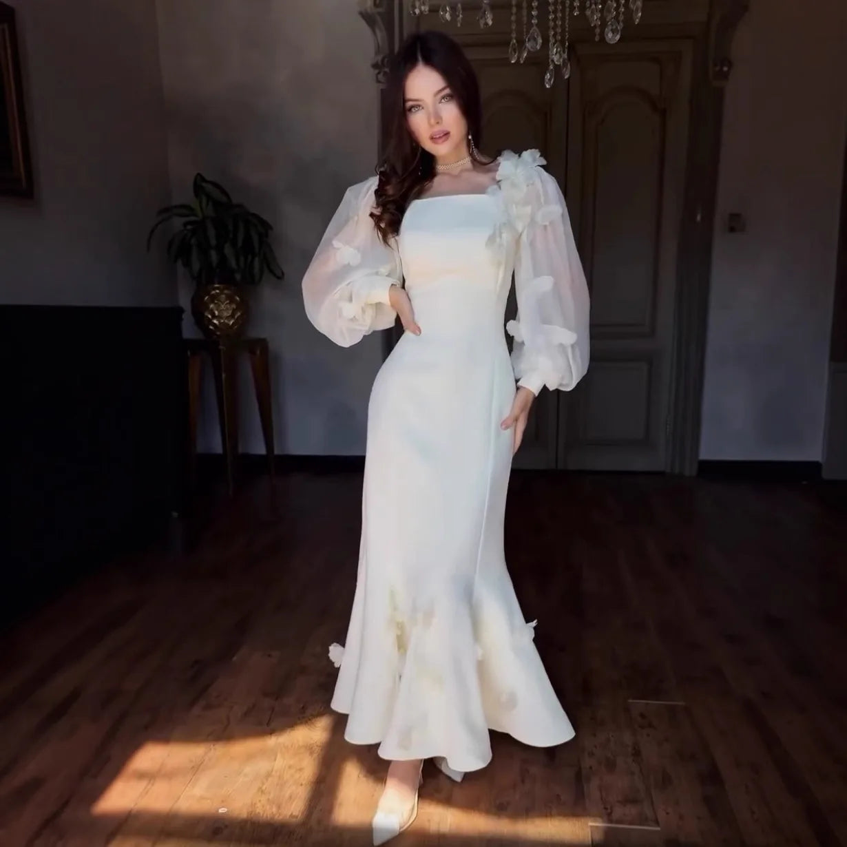 Women Full Dress Abaya Party Dresses Muslim Vestidos Kaftan Flower Lace Up Dubai Abayas Ramadan Jalabiya 2025 Arab Long Robe