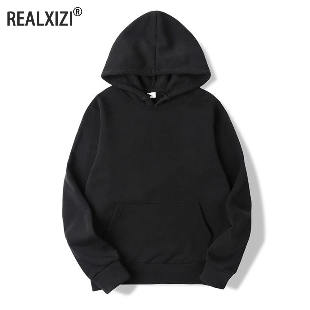 Hoodie homme à capuche – Coloris unis et coupe régulière