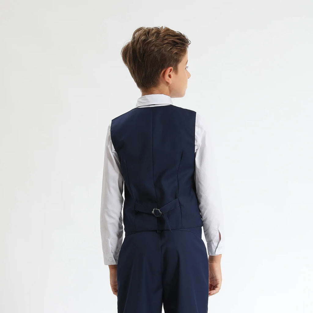 Kids Vest Children Black Boys Waistcoats Toddler Dress Suit Teenager Wedding Formal Piano Performance School Party Navy Clothes