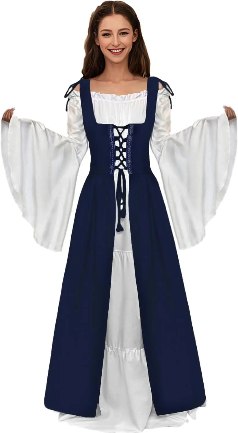 Women Medieval Dress Ren Faire Costume Renaissance Outfit  Dress Halloween Costume for Women