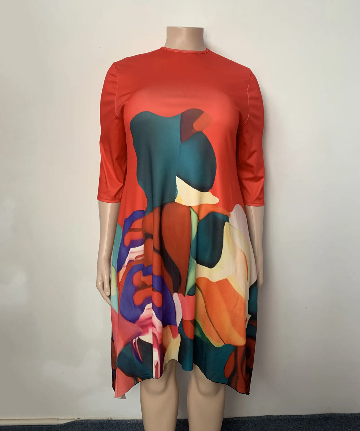 Casual Long Sleeve Woman Dress Office Lady Spring Summer Fashion Elegant O-neck Floral Print Dresses For Women 2024 Female