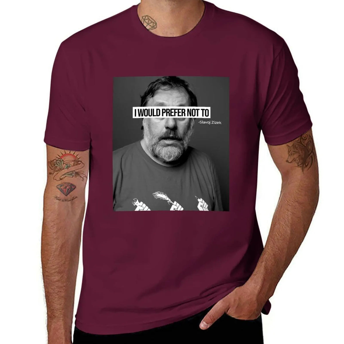 T-shirt Slavoj Žižek « I Would Prefer Not To » – Streetwear graphique