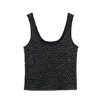 Women's Clothing 2025 New Style European And American Fashion Simple Pearl Decoration Knitted Top Knitted Vest