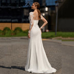 Robe de mariée sirène – Chiffon, dentelle et traîne