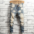 Jean homme déchiré bleu vintage – Streetwear délavé