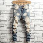 Jean homme déchiré bleu vintage – Streetwear délavé