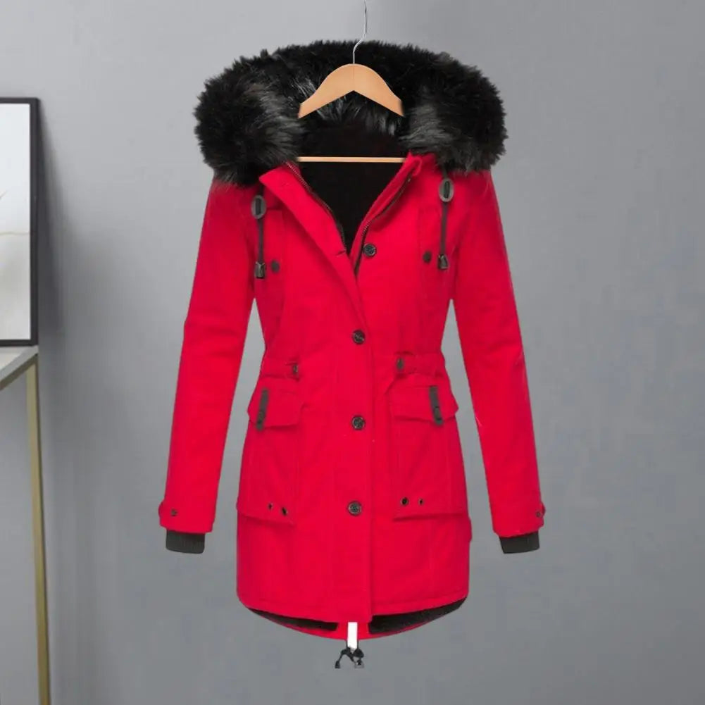Adding Velvet Thickening Overcoming Outerwear Women's Cotton Jacket 2025 Winter Item Slimming Cotton Coat Outwear Jacket