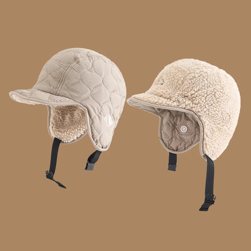 Winter Men Women Trapper Aviator Trooper Earflap Warm Waterproof Ski Down Hat Bomber Cap Ear Protectors Hats Reversible Wearable