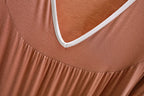 Plus size L to 6XL Modal V-Neck sleepdress summer women Loose homewear dress solid color casual long nightdress comfort homewear