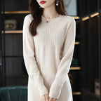 Robe longue femme en maille – Coupe droite et manches longues