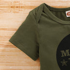 Newborn Baby Boy Summer Clothes Set Letters Short Sleeve Romper
