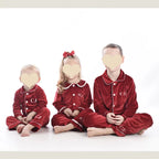 Ruffkids Velvet Baby Clothes Kids Pajamas Family Matching Pjs Loungewear Red Green Boys Girls Christmas Pyjamas Sets
