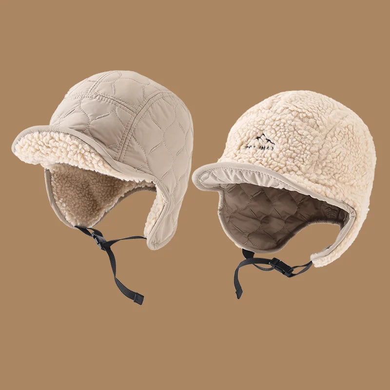 Winter Men Women Trapper Aviator Trooper Earflap Warm Waterproof Ski Down Hat Bomber Cap Ear Protectors Hats Reversible Wearable