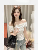 Summer Women's Slim Fit Multi Style Casual Fashion Short Sleeved T-shirt Basic Versatile Breathable Plus Size Shirt Top