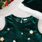 New 1-6Y Baby Kids Velvet Dresses for Girls Sleeveless Stars Printed