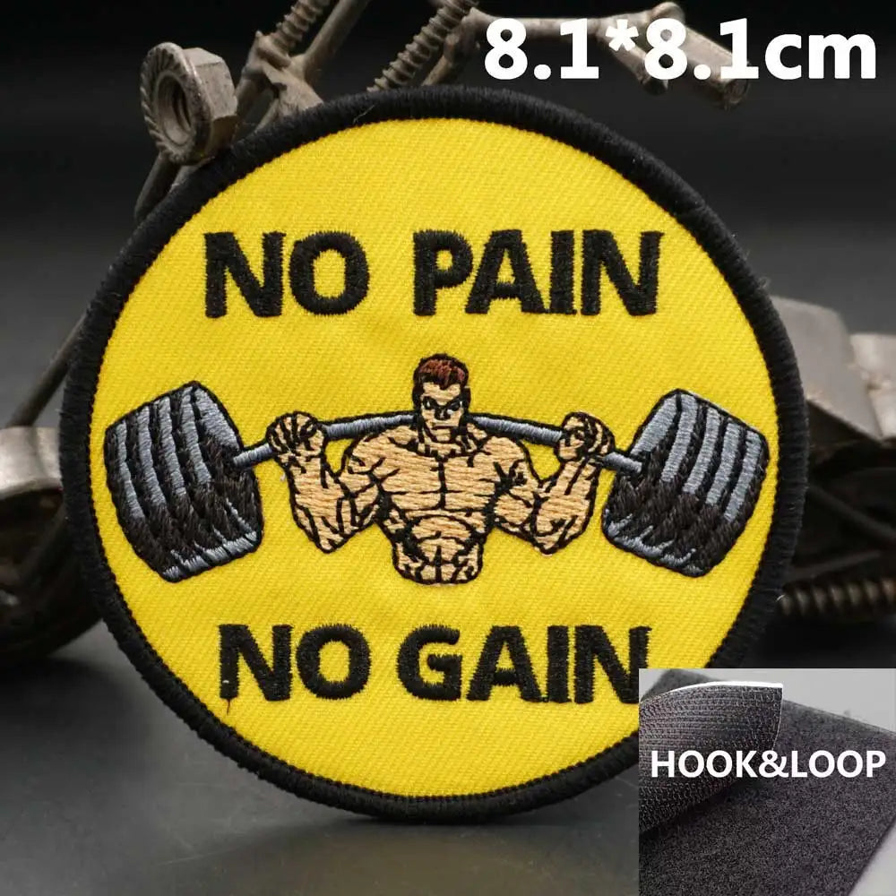 Patch brodé haltérophilie — À coudre sur vêtements, sacs et casquettes