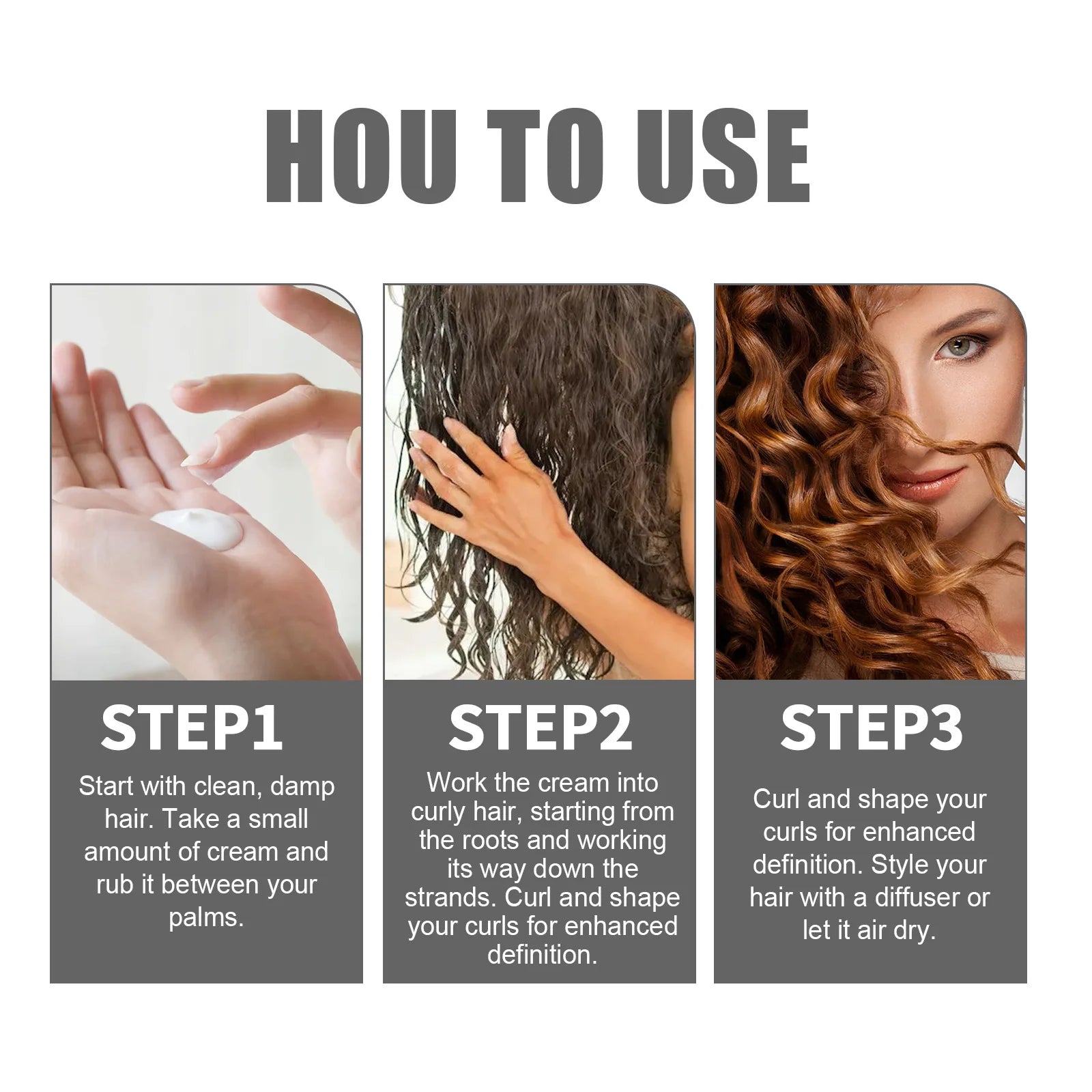 Hair Volumizing Cream Curly Hair Elastin Enhancer Hairstyle Conditioner Repair Frizz Smoothing Moisturizing Boost Defining Cream
