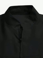 Robe longue noire femme – Coupe ample et col montant
