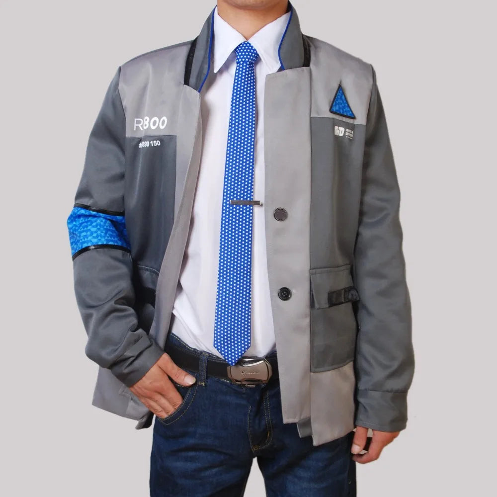 Unisex Adult Detroit Become Human Connor Replica Cosplay Outfit Classic RK800 Long Coat Masquerade Fancy Dress