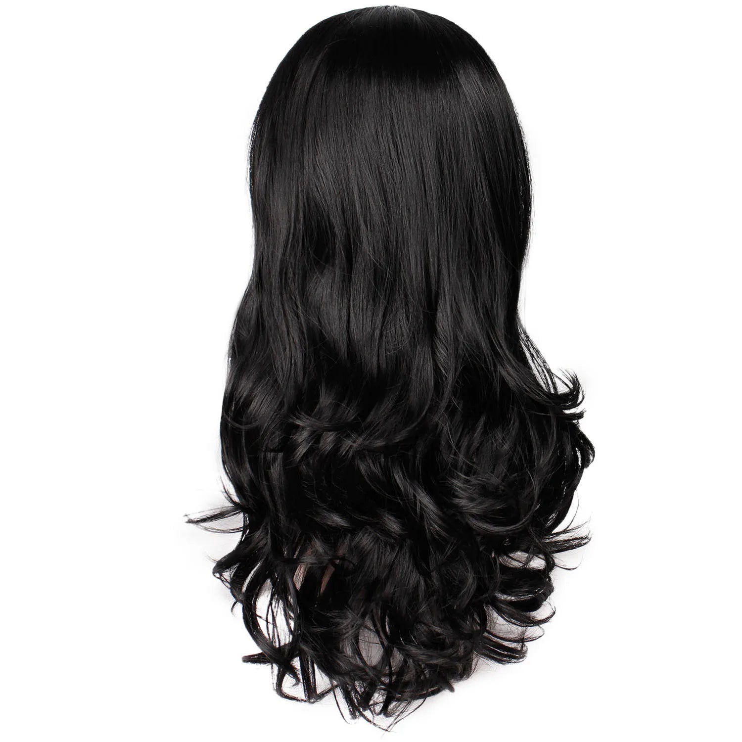24 Inch Black Wavy Wig For Women Synthetic Long Curly Hair Heat-Resistant Wig For Daily Party Use 2026 Trending Peluca Fiestas