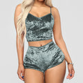 Women's Velvet Polyester Comfortable V-neck Underwear Setcamisole+shorts Pajamas Set Home Clothes Sleeveless Shorts